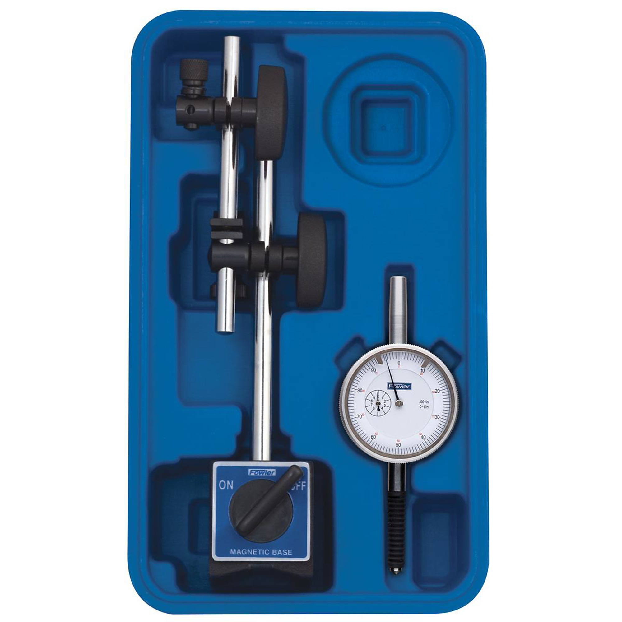 Fowler Magnetic Base with Fine Adjustment and Water-Resistant Indicator — 85-Lb. Pull, 2in. x 2-11/32in. x 1-13/16in., Model# FOW72-585-155